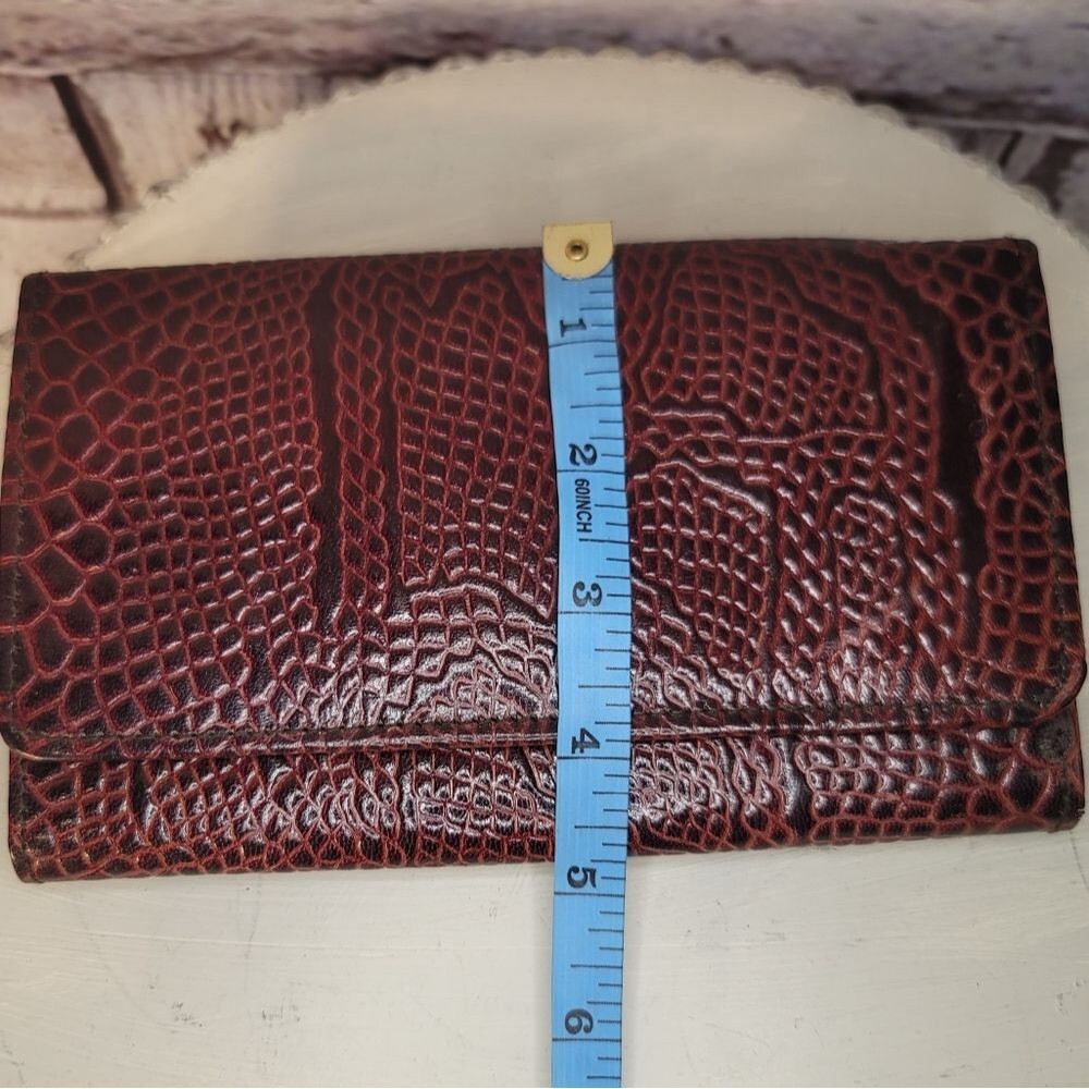 Vintage Rare 1950s -60s Ruby Red Lizard Leather Envelope Wallet - Picture 8 of 9